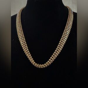 Carol Lee Vintage Elegant Gold Beaded Rope Necklace - Women Jewelry